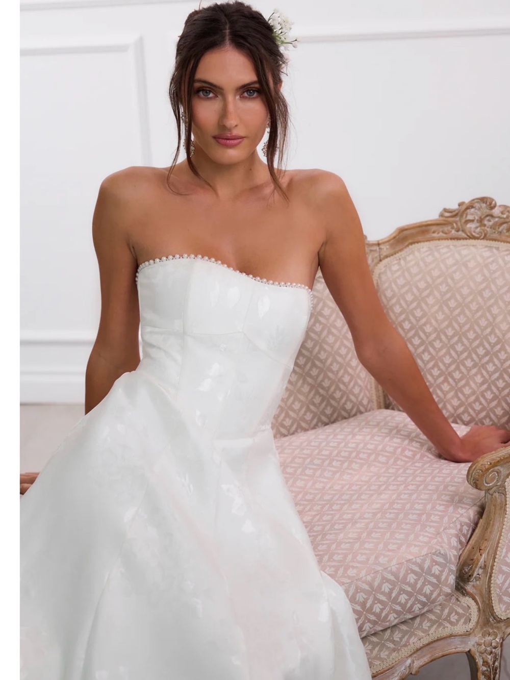 The Hazel Dress in White Baroque Floral - Picture 3 of 3